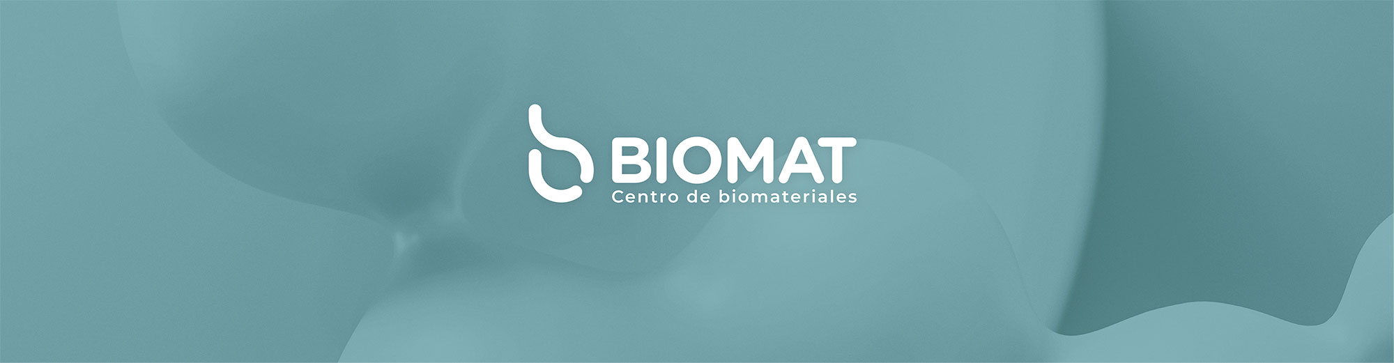 Biomat company logo with a blue background