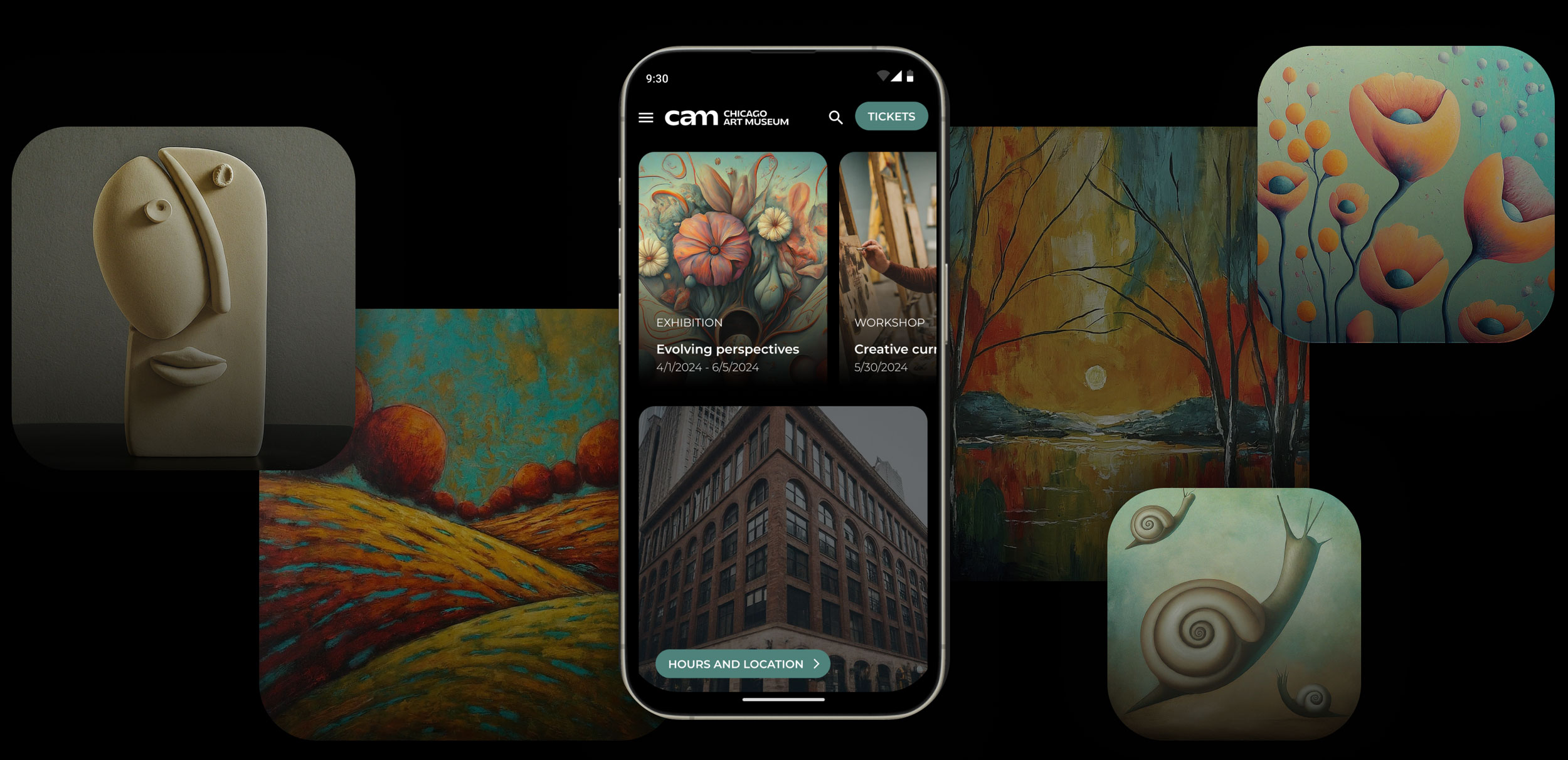 Screenshot of the Cam Phone app's homepage