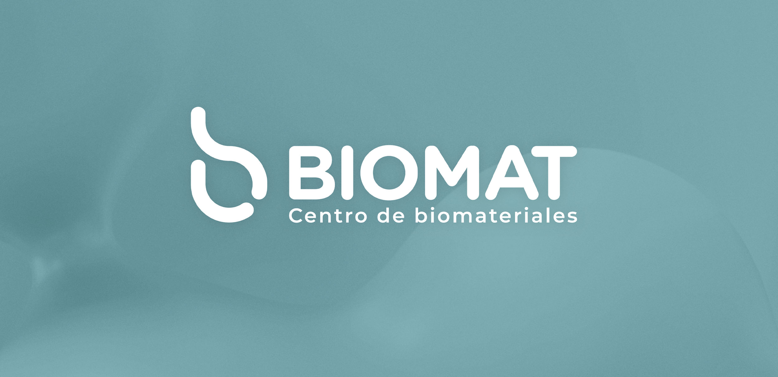 Biomat company logo with a blue background