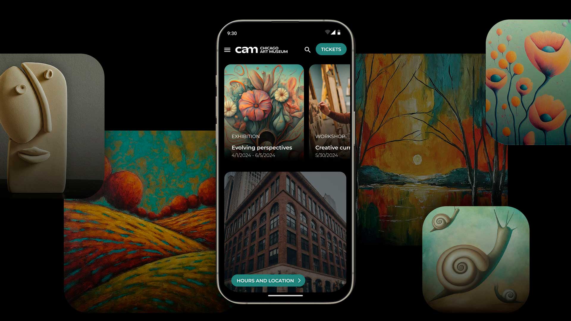 Screenshot of the Cam Phone app's homepage
