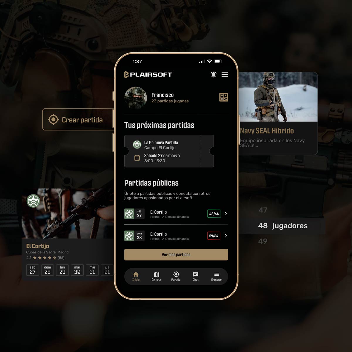 Screenshot of the Cam Phone app's homepage